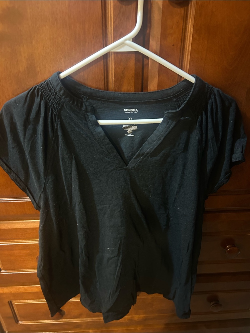 Sonoma Black Women's V-Neck Short Sleeve Tunic